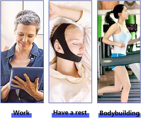 ZHEXYF Snoring Chin Strap, Breathable Flexible Anti Snoring Devices Aids Better Sleep, Snore Stopper for Men Women (2 pcs) in Saudi Arabia