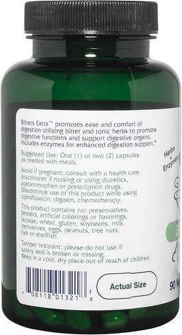 Vitanica Bitters Extra, Digestion Support, Vegan, 90 Capsules in Kuwait