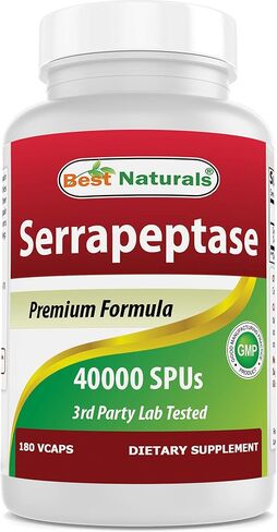 Best Naturals Serrapeptase 40000 SPUs 90 Vcaps (90 Count (Pack of 1)) in Kuwait