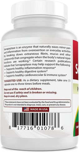 Best Naturals Serrapeptase 40000 SPUs 90 Vcaps (90 Count (Pack of 1)) in Kuwait
