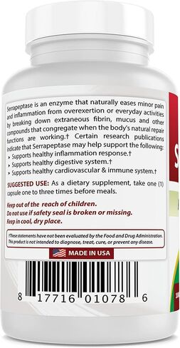 Best Naturals Serrapeptase 40000 SPUs 90 Vcaps (90 Count (Pack of 1)) in Kuwait