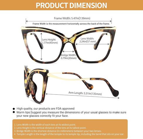 Vooglam Cat Eye Frame Blue Light Blocking Glasses for Women Anti UV Eyestrain Eyewear Janina OX006465 in Kuwait