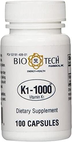 Bio-Tech - K1-1000 (Vitamin K-1) 100 Capsules in Saudi Arabia