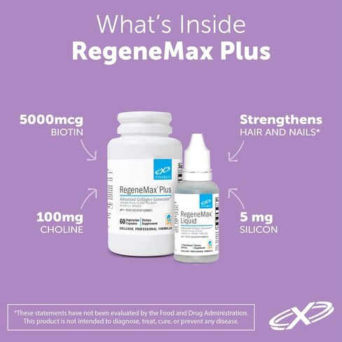 XYMOGEN RegeneMax Plus - مولد الكولاجين المتقدم - حمض أورثوسيليسيك + مكملات البيوتين لدعم المفاصل - يدعم كثافة المعادن الصحية للعظام، وبشرة الشعر والأظافر، ويقلل التجاعيد (120 كبسولة) in Saudi Arabia