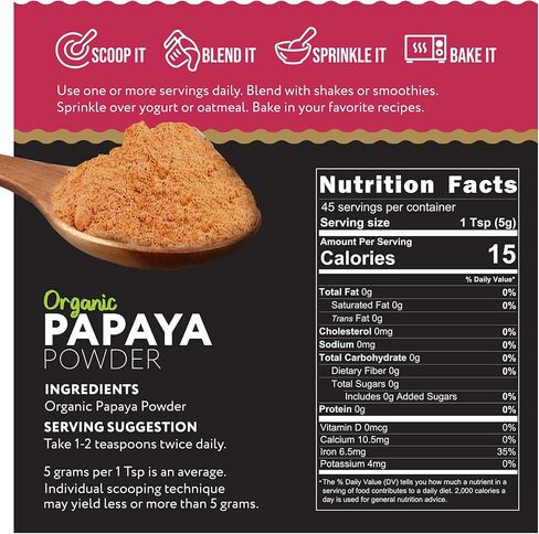 مسحوق فاكهة البابايا العضوي من جانيك فود، 8 اونصة in Kuwait