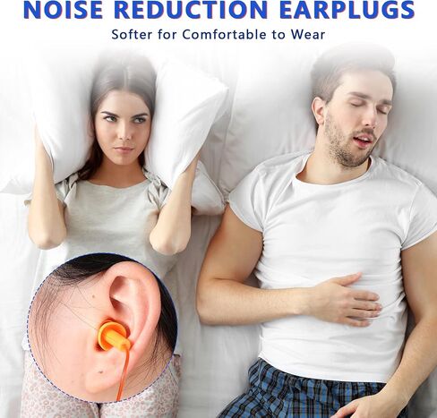 Xuhal 200 زوج من سدادات الأذن السلكية سدادات الأذن المصنوعة من السيليكون للحد من الضوضاء وسدادات الأذن مع سلسلة لحماية السمع وسدادات الأذن القابلة لإعادة الاستخدام للأطفال والكبار أثناء النوم والسباحة وإلغاء الضوضاء in Saudi Arabia
