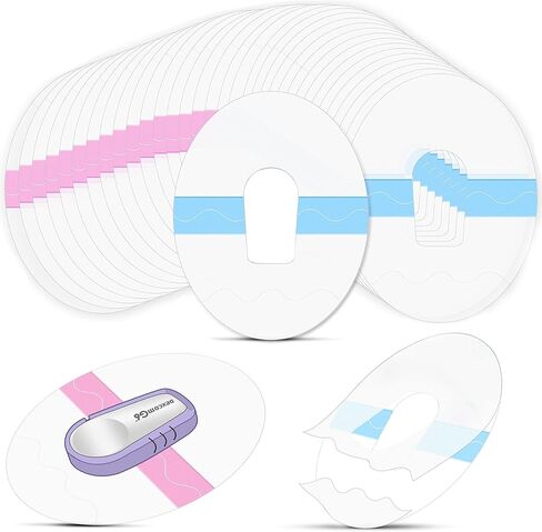 Shower Waterproof Patch Freestyle Transparent Adhesive Patches Waterproof Sensor Covers Precut Clear Protection Stickers Clear CGM Overpatch Tape Without Hole, Blue and Pink (60 Packs) in Kuwait