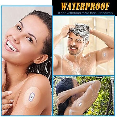 Shower Waterproof Patch Freestyle Transparent Adhesive Patches Waterproof Sensor Covers Precut Clear Protection Stickers Clear CGM Overpatch Tape Without Hole, Blue and Pink (60 Packs) in Kuwait