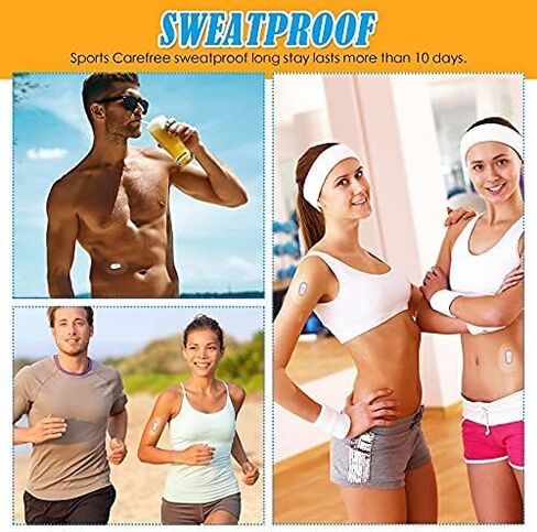 Shower Waterproof Patch Freestyle Transparent Adhesive Patches Waterproof Sensor Covers Precut Clear Protection Stickers Clear CGM Overpatch Tape Without Hole, Blue and Pink (60 Packs) in Kuwait