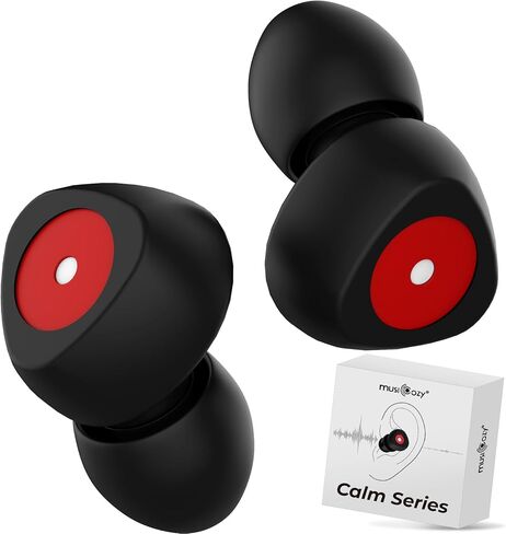 سدادات أذن ناعمة من MUSICOZY - تقليل الضوضاء بمقدار 35 ديسيبل، سدادات أذن سيليكون قابلة لإعادة الاستخدام للنوم والشخير والحفلات الموسيقية والطائرات - حماية السمع مع 10 أطراف أذن من السيليكون (XS/S/M/L) in Kuwait