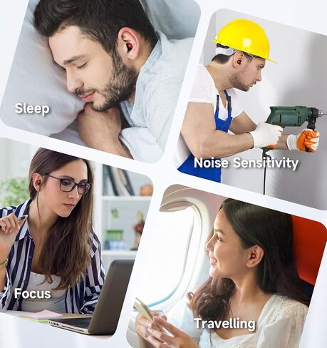 سدادات أذن ناعمة من MUSICOZY - تقليل الضوضاء بمقدار 35 ديسيبل، سدادات أذن سيليكون قابلة لإعادة الاستخدام للنوم والشخير والحفلات الموسيقية والطائرات - حماية السمع مع 10 أطراف أذن من السيليكون (XS/S/M/L) in Kuwait