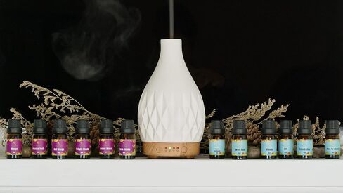 SG Essentials Ceramic Stone Ultrasonic Essential Oil Diffuser for Aromatherapy with Auto Shut-Off Function - Cool Mist Humidifier for Yoga Spa Office Bedroom Home – White in Saudi Arabia