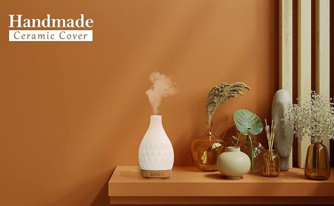 SG Essentials Ceramic Stone Ultrasonic Essential Oil Diffuser for Aromatherapy with Auto Shut-Off Function - Cool Mist Humidifier for Yoga Spa Office Bedroom Home – White in Saudi Arabia