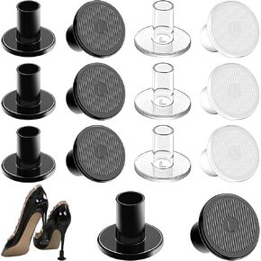 High Heel Cap Protectors & Heel Caps for High Heels (6 Pairs Circle-Shaped Black and White Size M) for High Heel Shoes Women,Anti-Slip and Protecting from Bricks & Cracks