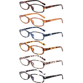 NORPERWIS 6 Pack Ladies Reading Glasses for Women Blue Light Blocking Spring Hinge Fashion Eyeglasses Readers for Women (Mix Color, 1.75)