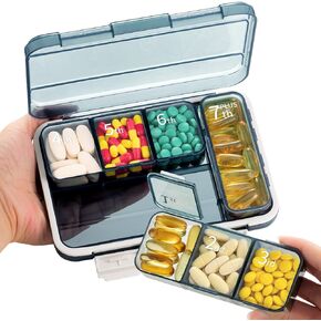 Large Travel Pill Organizer, Big Compartment Medicine Organizer, XL Carry On Pill Holder Dispenser, Portable Pill Case for Traveling, BPA Free Medication Organizer for Vitamins, Fish Oil, Supplements
