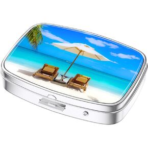 Nipichsha Pill Box, Small Pill Case for Purse & Pocket, Cute Medicine Organizer Travel Pillbox, Portable Pill Container Holder to Hold Vitamins, Medication, Fish Oil and Supplement, Blue Purple Marble in Saudi Arabia