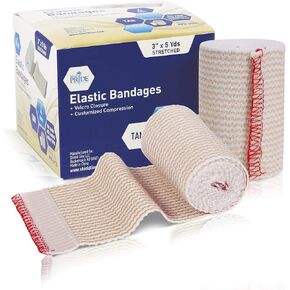 MED PRIDE 2'' x 5 Yards Self Closure Elastic Bandages [4 Rolls] with Hook & Loop Fasteners- Athletic Flex Tape for Customized Compression- Knee Ankle Wrist Bandage Wraps