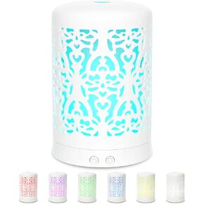 Essential Oil Diffusers Aromatherapy Humidifier: White Ceramic Aroma Infuser for Home Bedroom Office - Vaporizer for Room - Small Machine