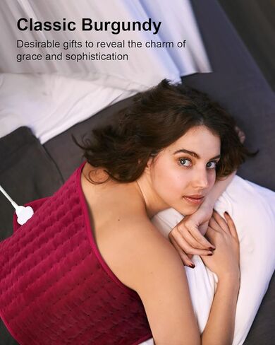 وسادة تسخين لتخفيف الآلام، وسادات تسخين كهربائية للتشنجات وتخفيف آلام الظهر، وسادة حرارية رطبة/جافة لألم الرقبة والكتف، هدايا للنساء والزوجة الأم، مقاس 24 × 12 بوصة كبيرة مع إيقاف تلقائي (أحمر) in Kuwait