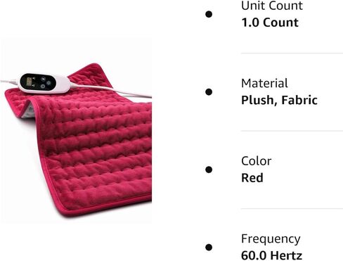 وسادة تسخين لتخفيف الآلام، وسادات تسخين كهربائية للتشنجات وتخفيف آلام الظهر، وسادة حرارية رطبة/جافة لألم الرقبة والكتف، هدايا للنساء والزوجة الأم، مقاس 24 × 12 بوصة كبيرة مع إيقاف تلقائي (أحمر) in Kuwait
