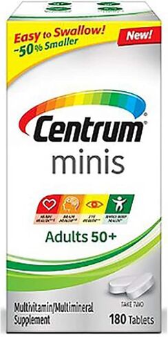 سنتروم، فيتامينات متعددة/معادن متعددة، للبالغين من عمر 50+، 180 قرصًا in Kuwait