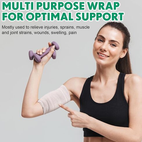 20 Pack Elastic Bandage Wrap with Self Closure on Both Ends Compression Bandage for Legs, Knees, Ankles, Wrists, Elbows, Shoulders, Athletic Stretchable Bandage Wrap (Blue Trim, 4 Inch) in Saudi Arabia