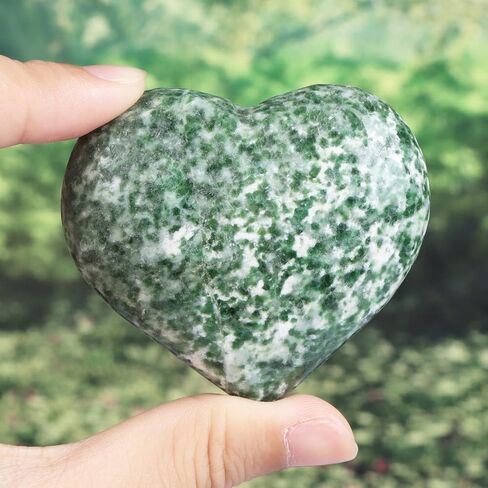 SMQ Large Heart Shaped Crystal Worry Stones Natural Africa Blood Stone Paperweight Puffy Pocket Love Healing and Crystals Rock for Balancing Yoga Home Decor in Kuwait