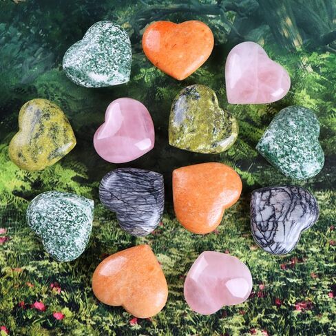 SMQ Large Heart Shaped Crystal Worry Stones Natural Africa Blood Stone Paperweight Puffy Pocket Love Healing and Crystals Rock for Balancing Yoga Home Decor in Kuwait