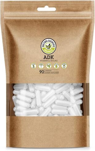 Doctors Scientific Organica DSO ADK - Vitamin A, Vitamin D3 & K2 - High Potency - Heart Health Support - Bone Health Support - A.D.K Supplement - Calcium Absorption Support - Gluten-Free- 90ct in Saudi Arabia