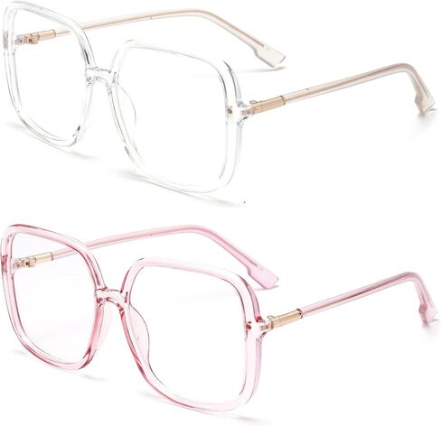 BAODAREN Blue Light Blocking Glasses Oversized Square Frame Women/Men Anti Eyestrain Computer Eyeglasses L3000A in Kuwait