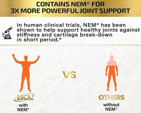 كبسولات الكركمين والكولاجين بنسبة 95% - NEM تعزز راحة المفاصل ومرونتها - غشاء قشر البيض مع مكمل مشترك من الجلوكوزامين وكوندرويتين وحمض الهيالورونيك الذي يحدث بشكل طبيعي in Kuwait