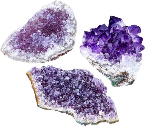 CrystalTears Amethyst Crystal Geode Cluster Raw Amethyst Rock Quartz Healing Crystals Druzy Geode Mineral Specimen Gemstone for Meditation Reiki Healing Home Decor 0.18-0.33 lb Christmas Gift in Saudi Arabia