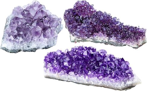 CrystalTears Amethyst Crystal Geode Cluster Raw Amethyst Rock Quartz Healing Crystals Druzy Geode Mineral Specimen Gemstone for Meditation Reiki Healing Home Decor 0.18-0.33 lb Christmas Gift in Saudi Arabia