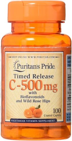 Puritan's Pride فيتامين C-500 مجم مع إصدار وقت ورد المسك - 100 كبسولة in Saudi Arabia