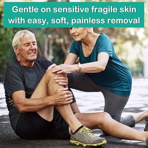 ضمادات سيليكون Hysimedy للبشرة الرقيقة الحساسة - 1.64 بوصة × 4 بوصة (40 قطعة) - حجم واحد كبير للاستحمام للسباحة - سلسلة خالية من الألم وخالية من اللاتكس ومقاومة للماء للغاية in Kuwait