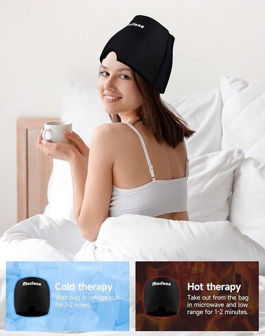 Migraine Relief Cap,Morfone Relief Hat for Migraine & Headache Cap for Migraine,Tension Puffy Eyes Migraine Relief Cap for Sinus Headache and Stress Relief,Cold & Hot Effect [Upgrade Gel Filling] in Kuwait