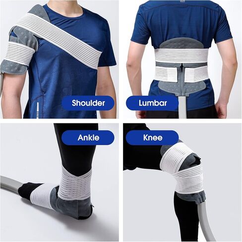 بي فيرست جهاز علاج الاندفاع بالماء البارد مع وسادة كتف كبيرة - جهاز تحكم عن بعد ومؤقت للتحكم عن بعد، وسادة ضغط عالمية، علاج قوي لتخفيف الالام بالتبريد، مجموعة وسادة ركبة ملفوفة قابلة للتعديل in Kuwait