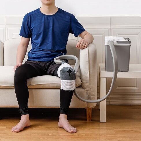 بي فيرست جهاز علاج الاندفاع بالماء البارد مع وسادة كتف كبيرة - جهاز تحكم عن بعد ومؤقت للتحكم عن بعد، وسادة ضغط عالمية، علاج قوي لتخفيف الالام بالتبريد، مجموعة وسادة ركبة ملفوفة قابلة للتعديل in Kuwait