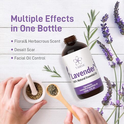 ASAKUKI Lavender Oil Essential Oil, 4 Fl. Oz Natural Grade Oils for Diffuser, Home, Candle & Soap Making, YAHIME Infinite Series in Kuwait