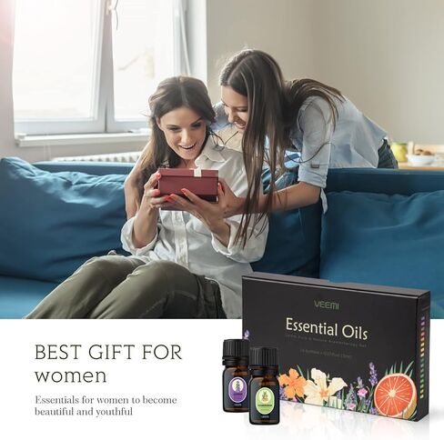 زيوت عطرية من فيمي – مجموعة هدايا زيوت عطرية طبيعية نقية 16 × 5 مل، زيوت عطرية بدرجة علاجية للموزع ومرطب للهواء (شجرة الشاي، اللافندر، الأوكالبتوس، إلخ) in Kuwait