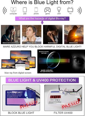 MARE AZZURO 4 Pack Blue Light Blocking Reading Glasses Women Men Readers 1.0 1.25 1.5 1.75 2.0 2.25 2.5 2.75 3.0 3.5 4.0 in Saudi Arabia