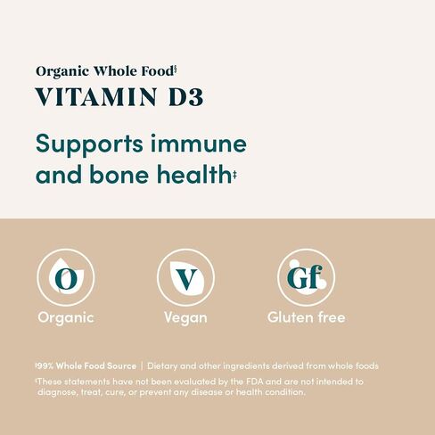 أمازون إليمنتس، فيتامين د3، طعام عضوي كامل، 60 قرصًا in Kuwait