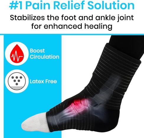 Arctic Flex Ankle Ice Pack Wrap - Hot & Cold Gel for Pain Relief with Adjustable Velcro Straps - Reusable Cooling Therapy for Achilles Tendon, Foot Swelling & Heel Injuries (Medium) in Saudi Arabia