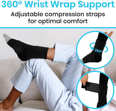 Arctic Flex Ankle Ice Pack Wrap - Hot & Cold Gel for Pain Relief with Adjustable Velcro Straps - Reusable Cooling Therapy for Achilles Tendon, Foot Swelling & Heel Injuries (Medium) in Saudi Arabia