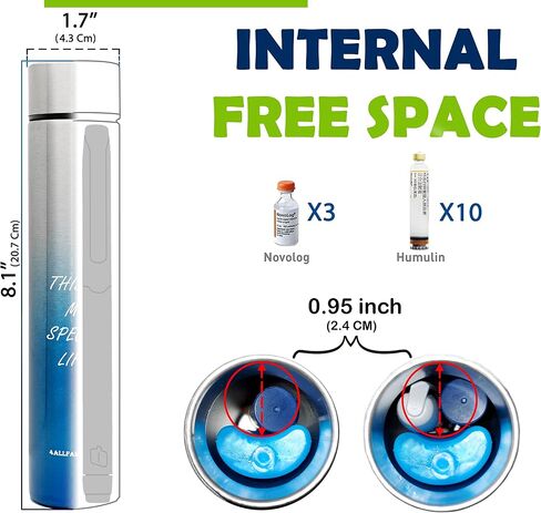 4ALLFAMILY Insulin Pens Cooler Travel CASE Medicine Cooler Box EpiPen Carry Medical Bag TSA Approved Diabetic Travel case with Biogel Ice Pack (Small, Blue) in Kuwait
