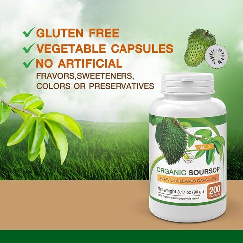 NalLife Organic Soursop Graviola Leaves 200 Capsules in Saudi Arabia