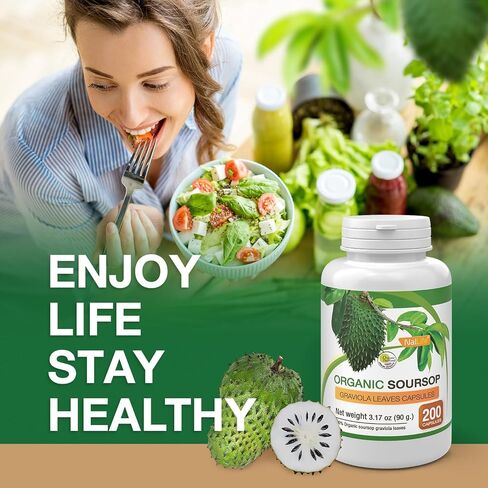 NalLife Organic Soursop Graviola Leaves 200 Capsules in Saudi Arabia