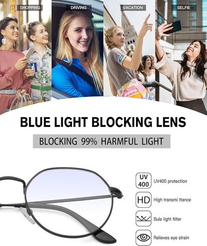 Pro Acme Fashion Round Glasses Metal Clear Lens Frame Vintage Circle Fake Large Unisex Eyeglasses 53MM in Saudi Arabia