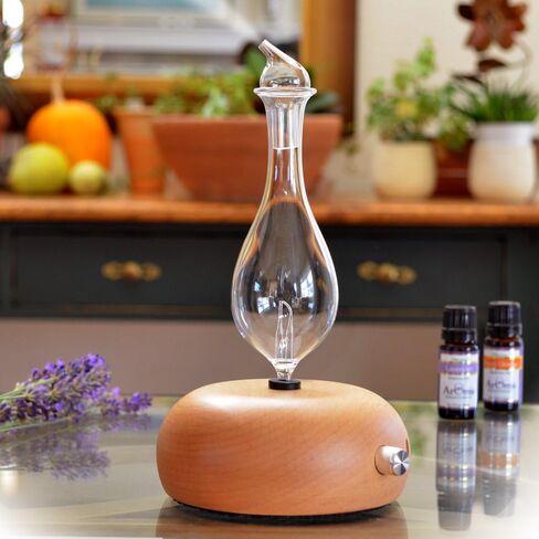 موزع روائح العلاج العطري من ArOMis - درجة احترافية - خشب وزجاج (Orbis Lux Merus)، موزع روائح الزيوت العطرية الفاخر، البخاخات، آلة البخاخات، بدون ماء in Kuwait